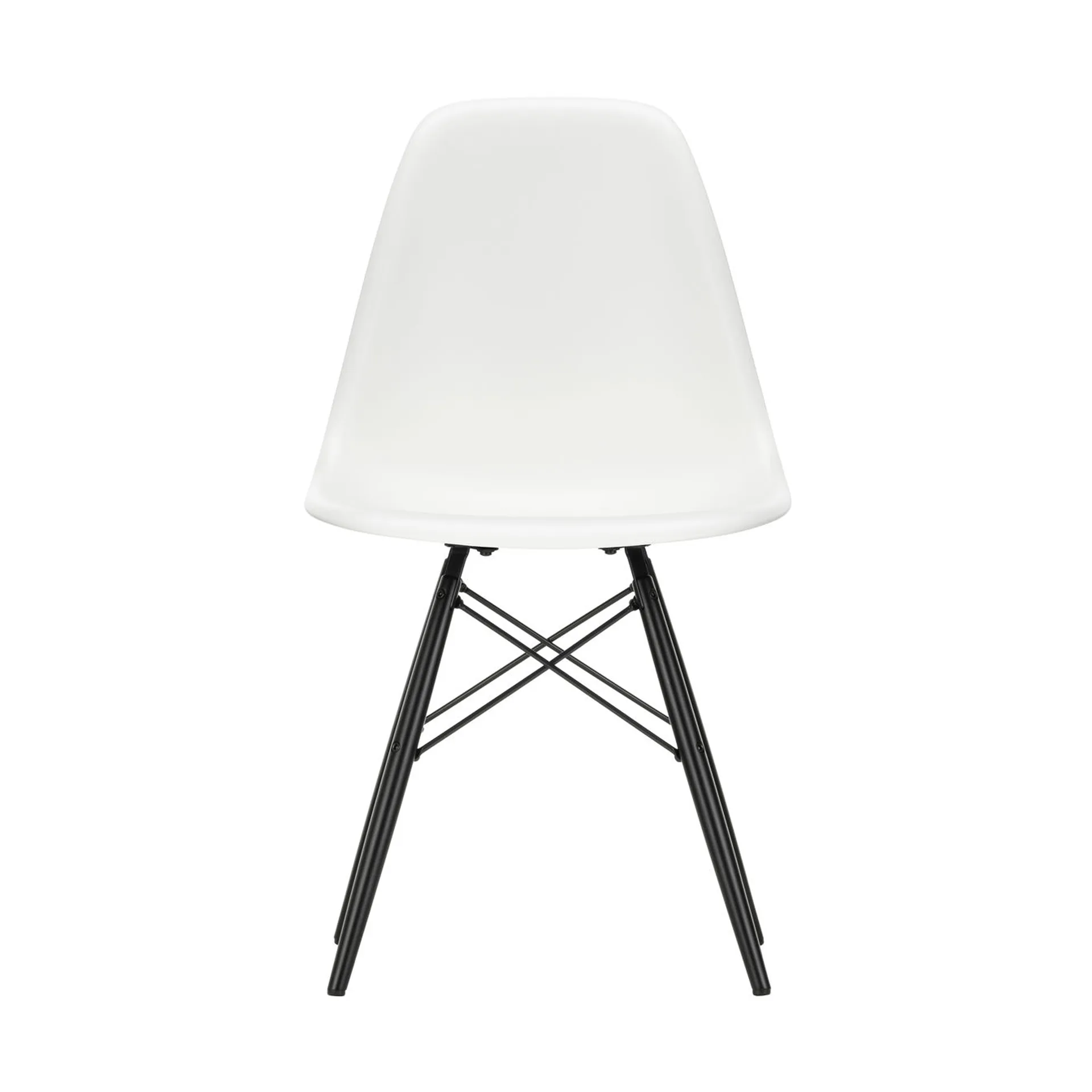 Eames Plastic Side Chair RE DSW stol, Black maple-white Vitra