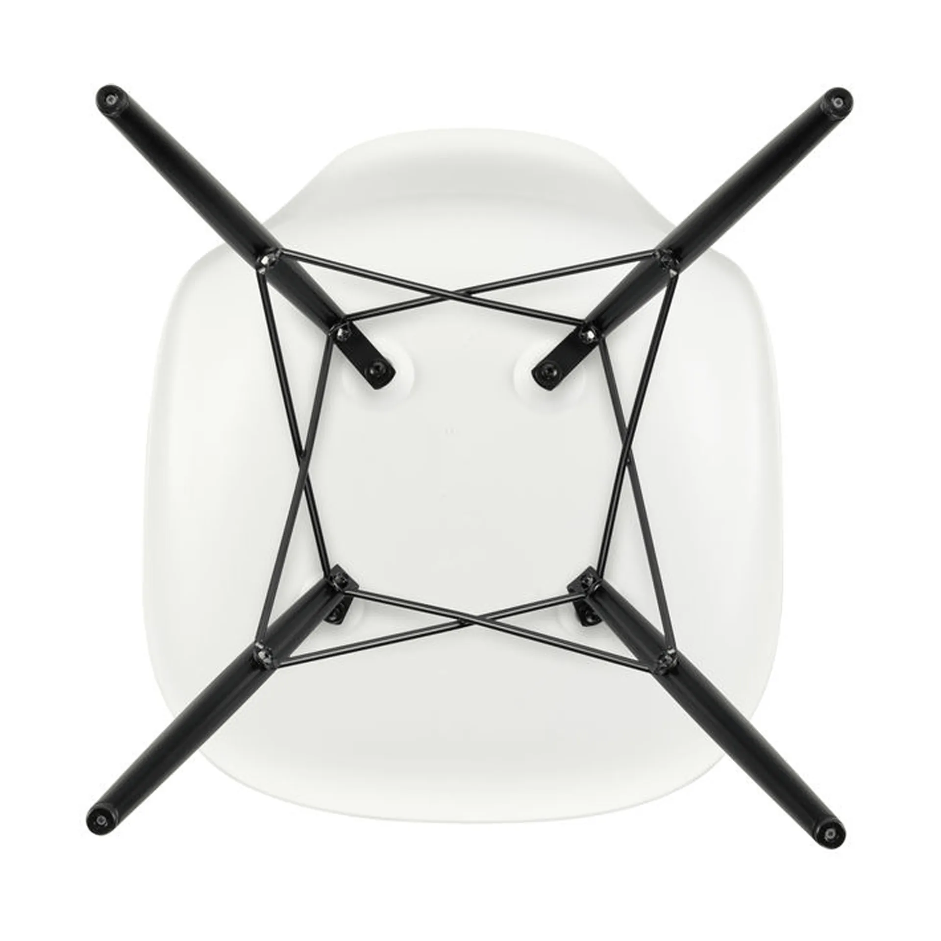 Eames Plastic Side Chair RE DSW stol, Black maple-white Vitra