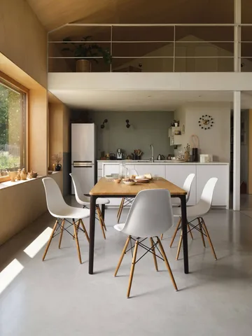 Eames Plastic Side Chair RE DSW stol - Black maple-white - Vitra