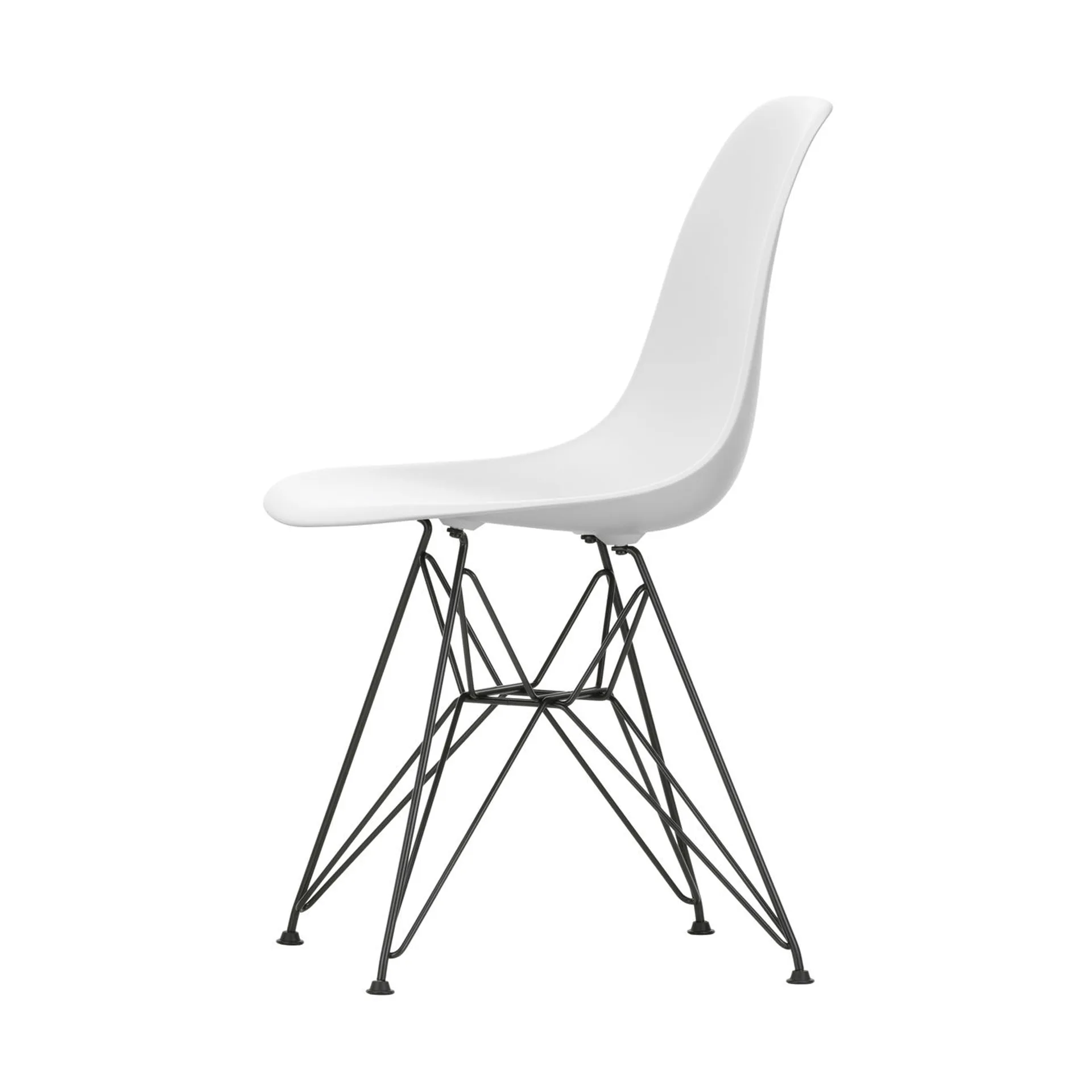 Eames Plastic Side Chair RE DSW stol, White-basic dark Vitra