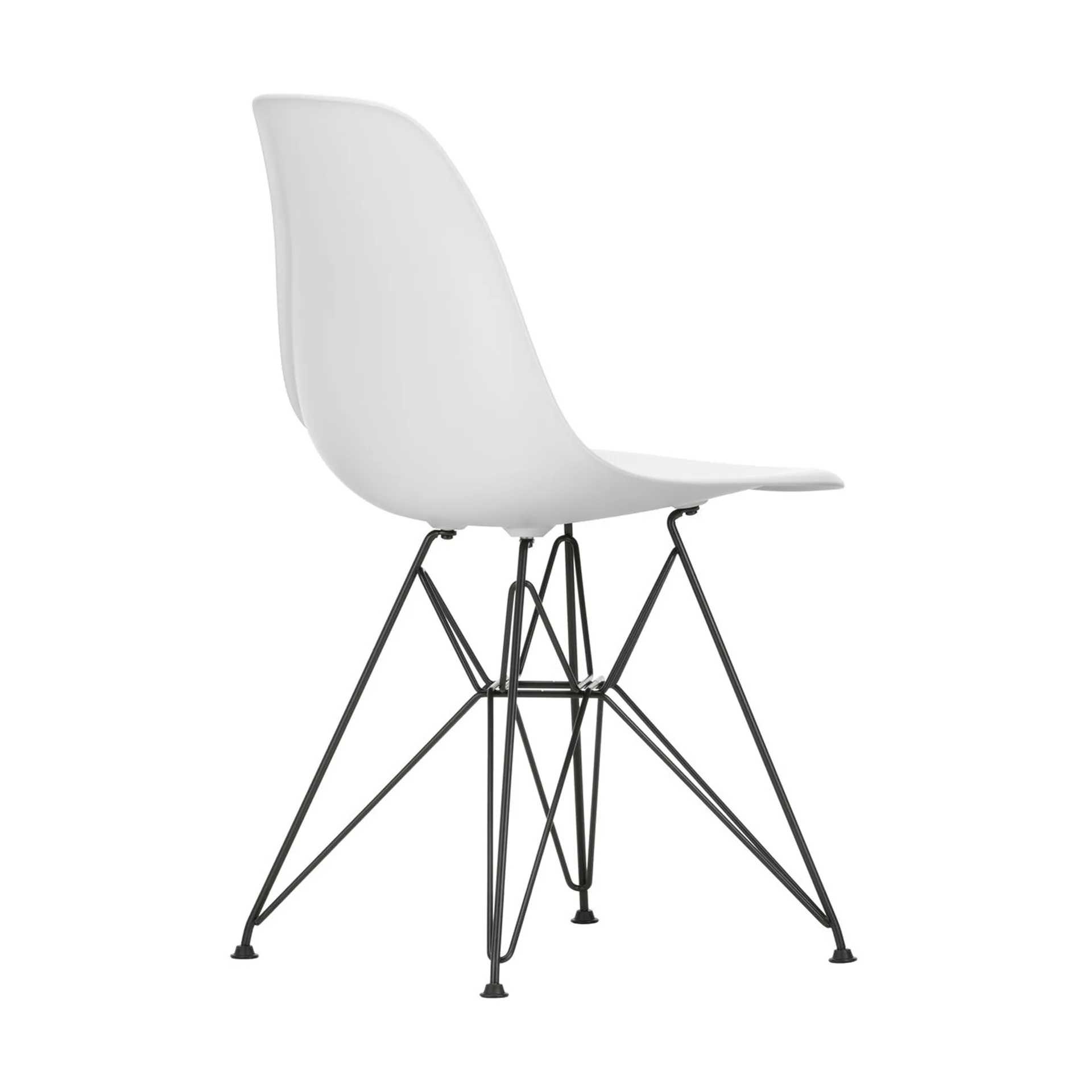 Eames Plastic Side Chair RE DSW stol, White-basic dark Vitra