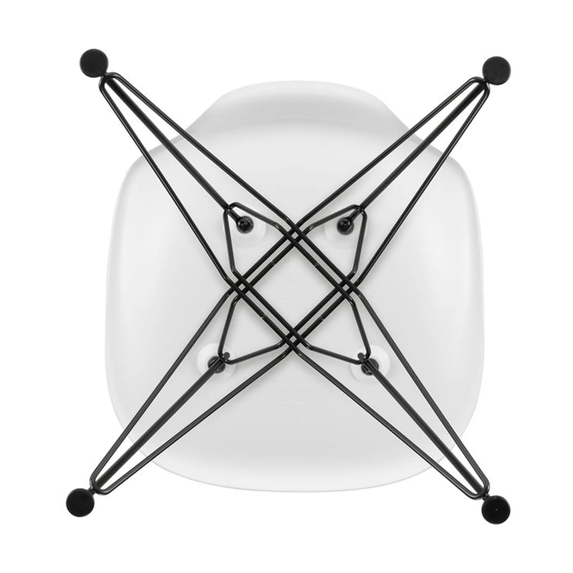 Eames Plastic Side Chair RE DSW stol, White-basic dark Vitra