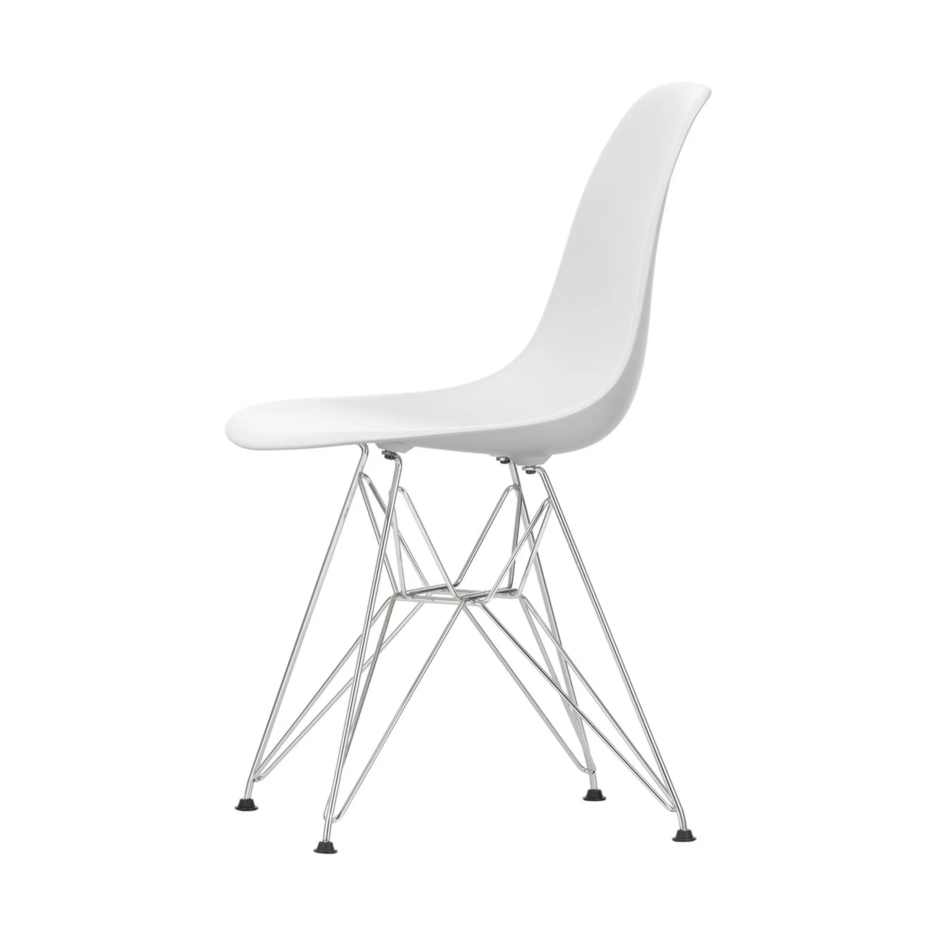 Eames Plastic Side Chair RE DSW stol, White-chrome Vitra