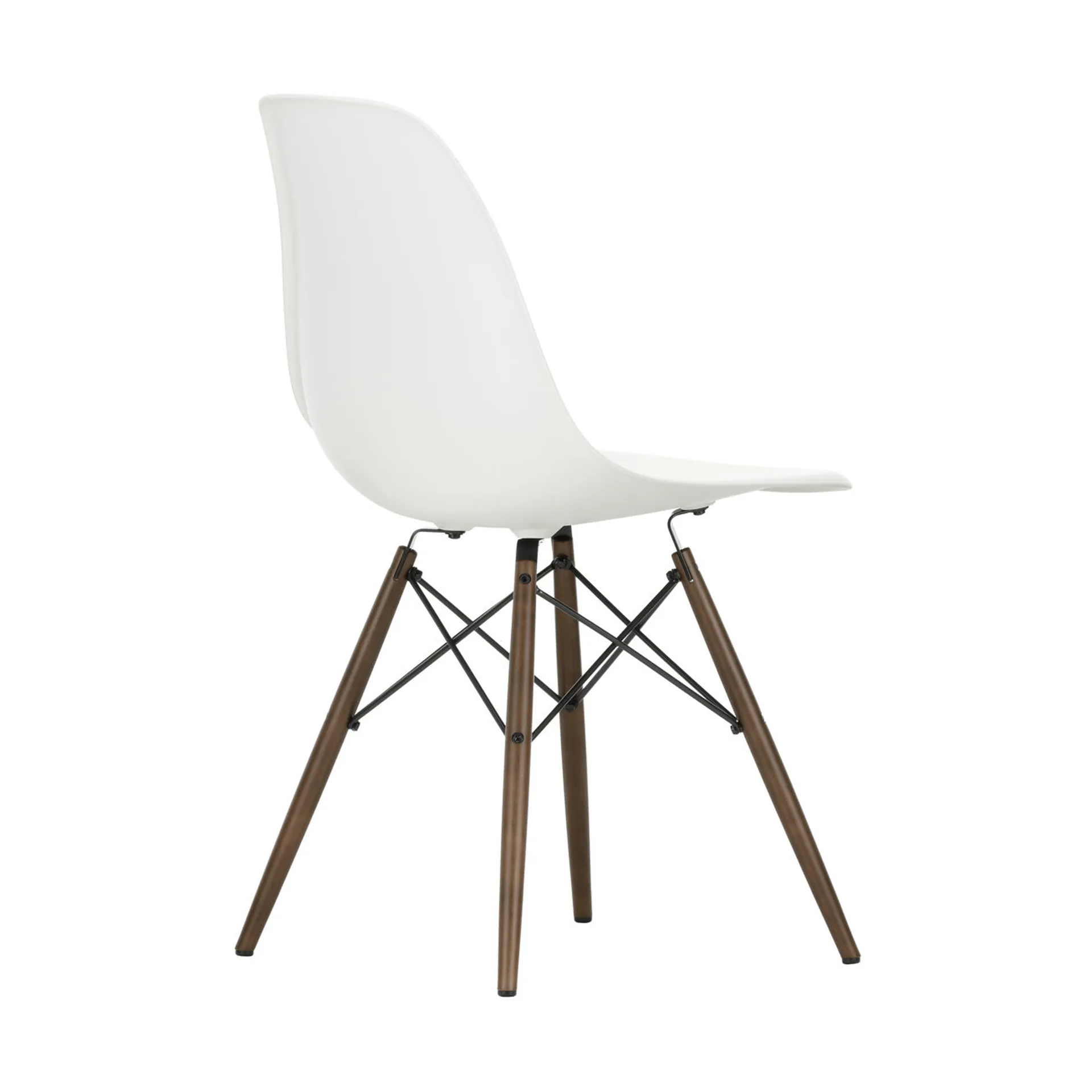 Eames Plastic Side Chair RE DSW stol, White-dark maple Vitra