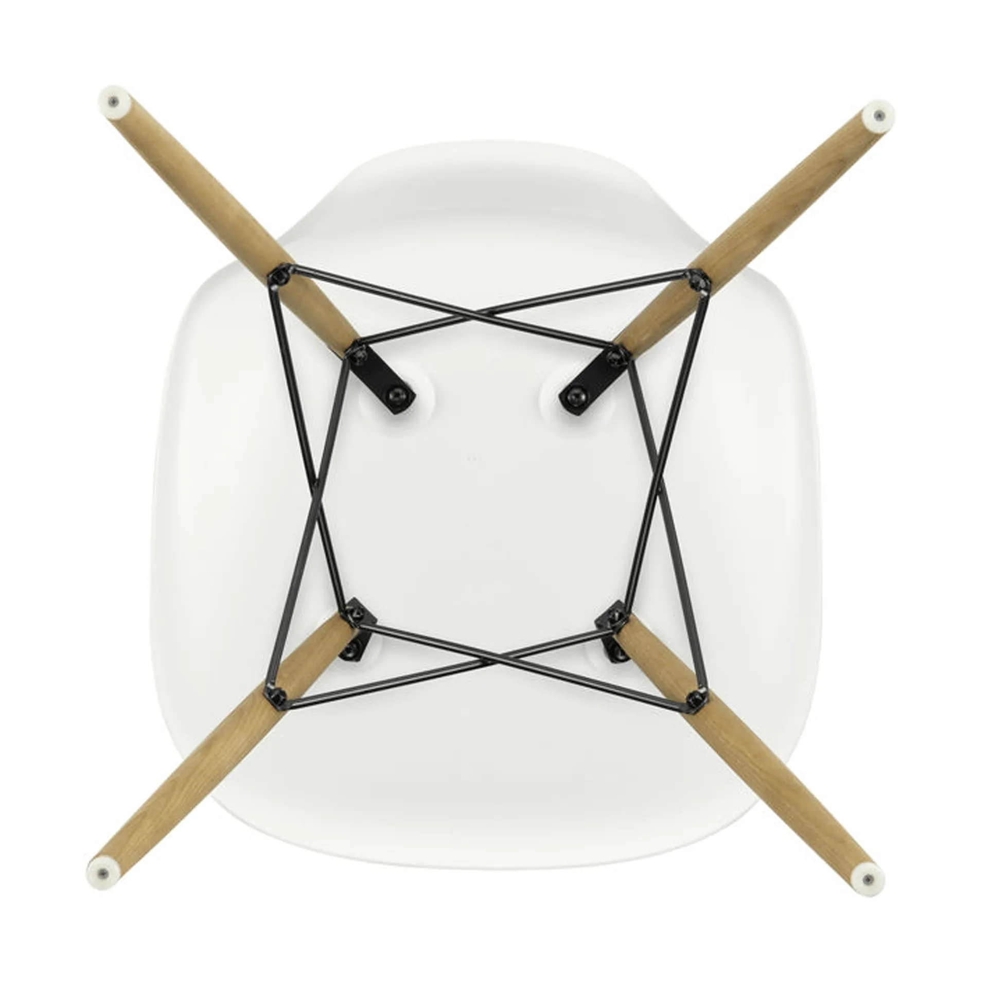 Eames Plastic Side Chair RE DSW stol, White-honey tone ash Vitra