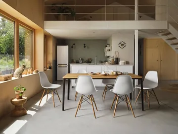 Eames Plastic Side Chair RE DSW stol - White-honey tone ash - Vitra