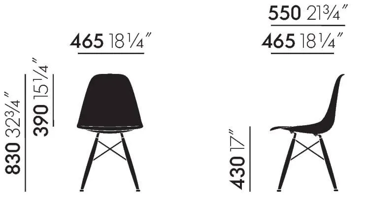 Eames Plastic Side Chair RE DSW stol, White-honey tone ash Vitra