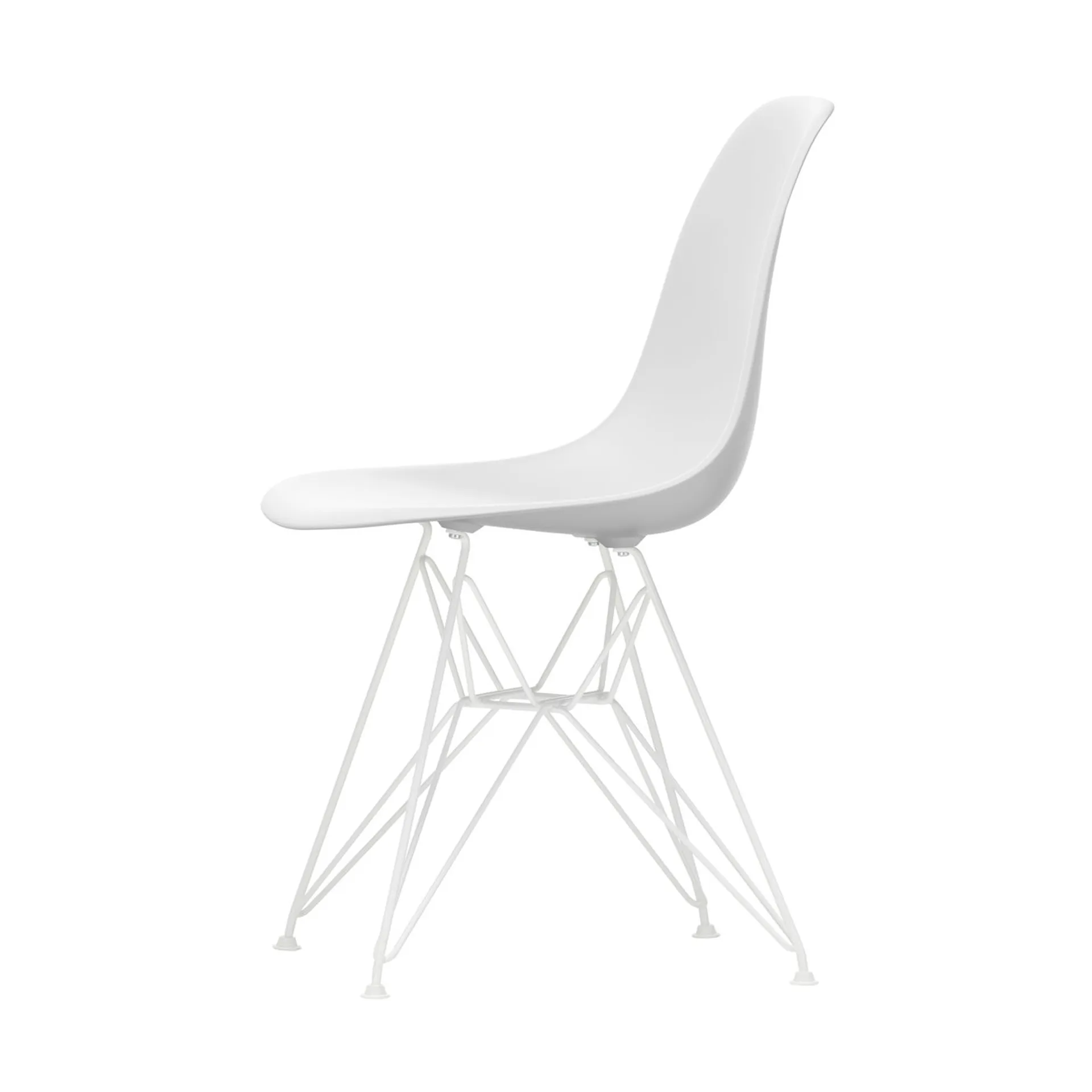 Eames Plastic Side Chair RE DSW stol, White-white Vitra