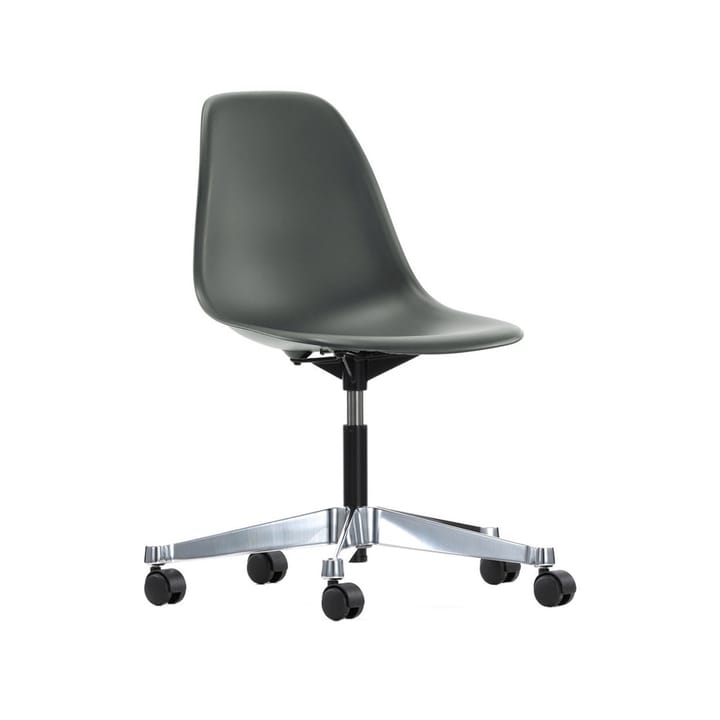 Eames Plastic Side Chair RE PSCC kontorstol - 56 granite grey-hjul soft - Vitra