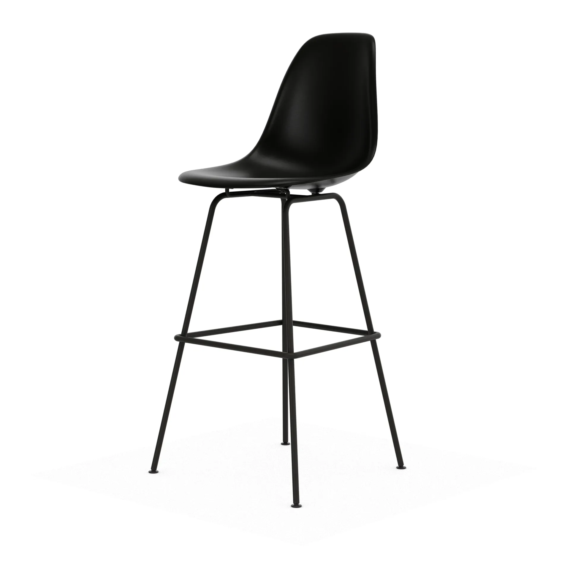 Eames Plastic Stool RE barstol, High Black-black Vitra
