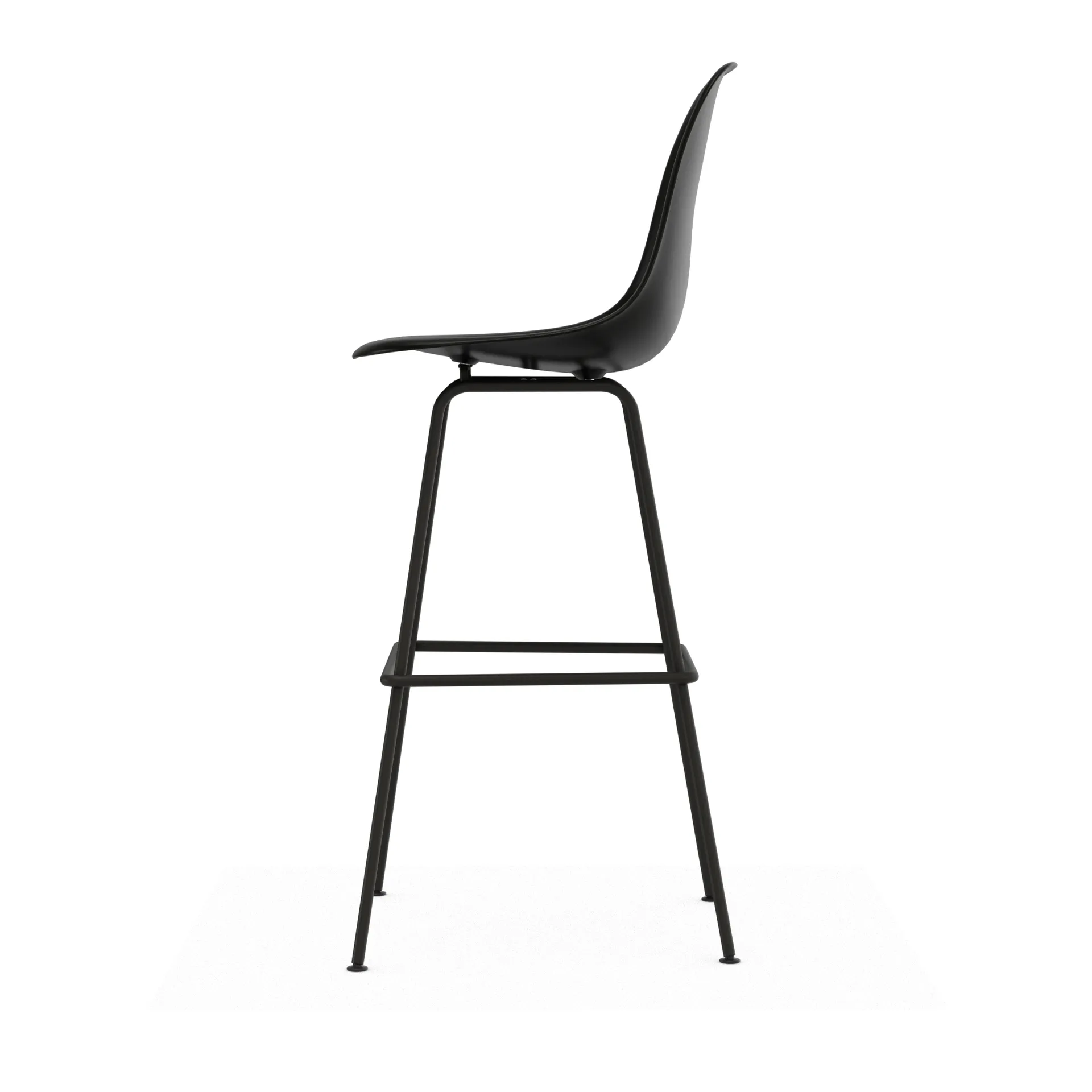 Eames Plastic Stool RE barstol, High Black-black Vitra