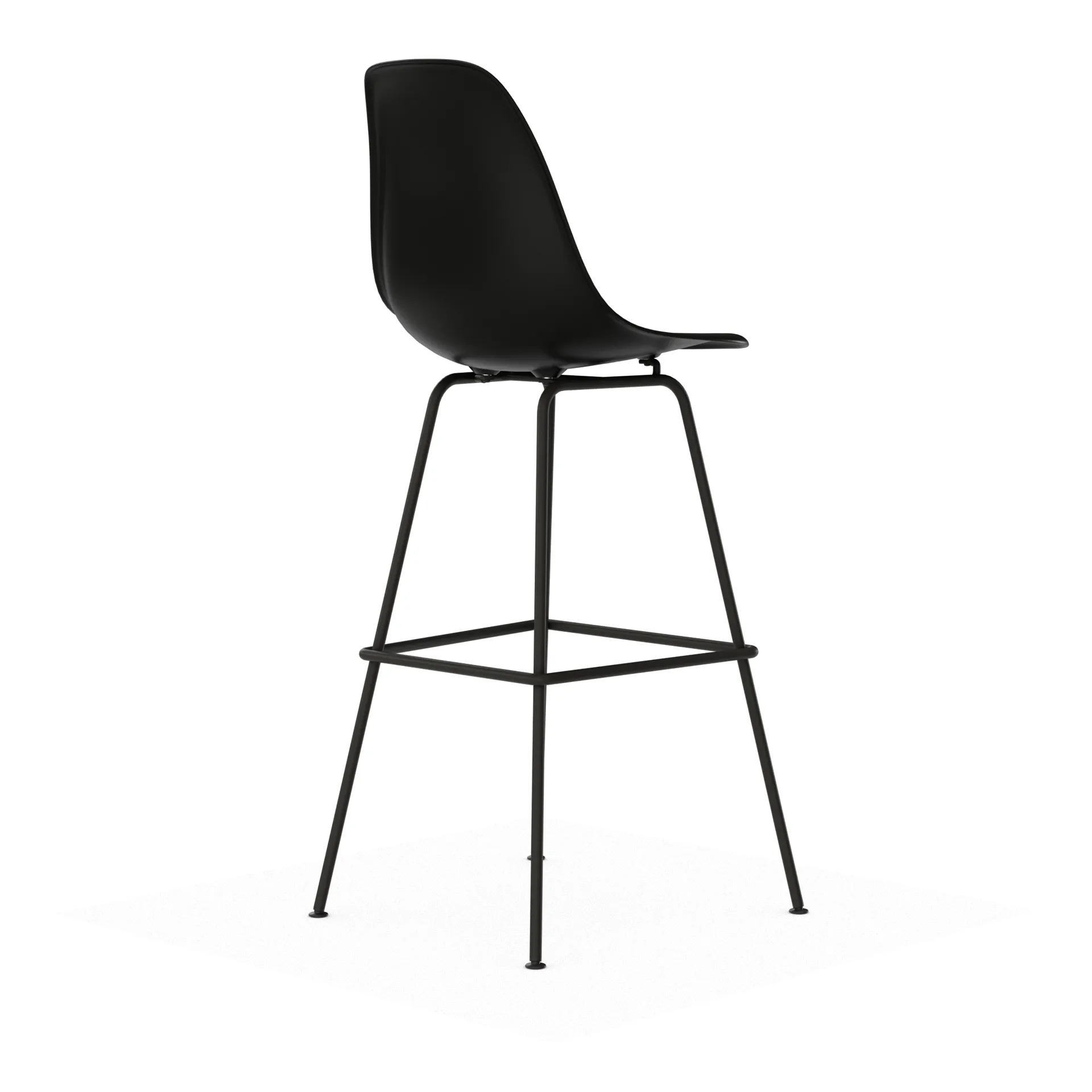 Eames Plastic Stool RE barstol, High Black-black Vitra