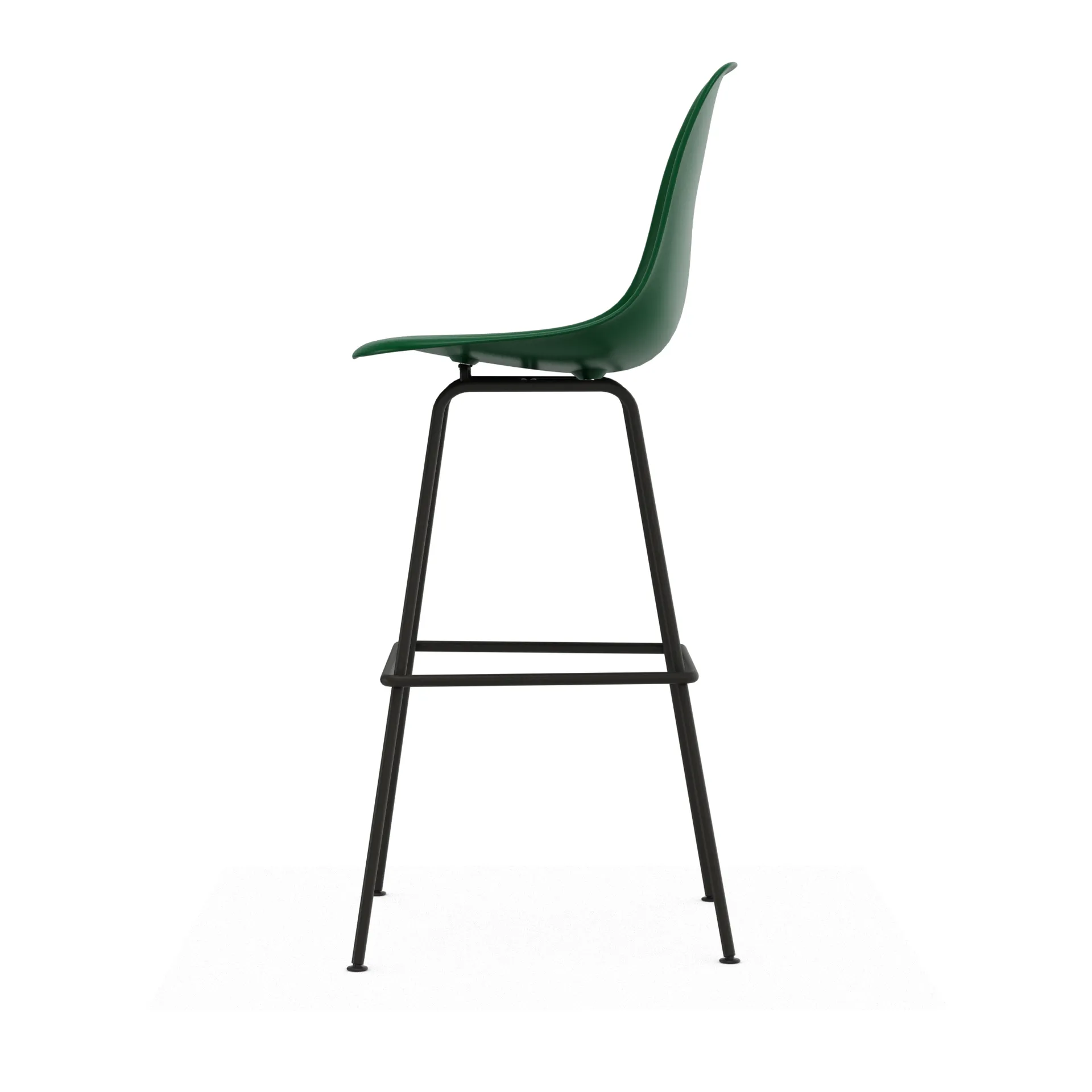 Eames Plastic Stool RE barstol, High Emerald green-black Vitra