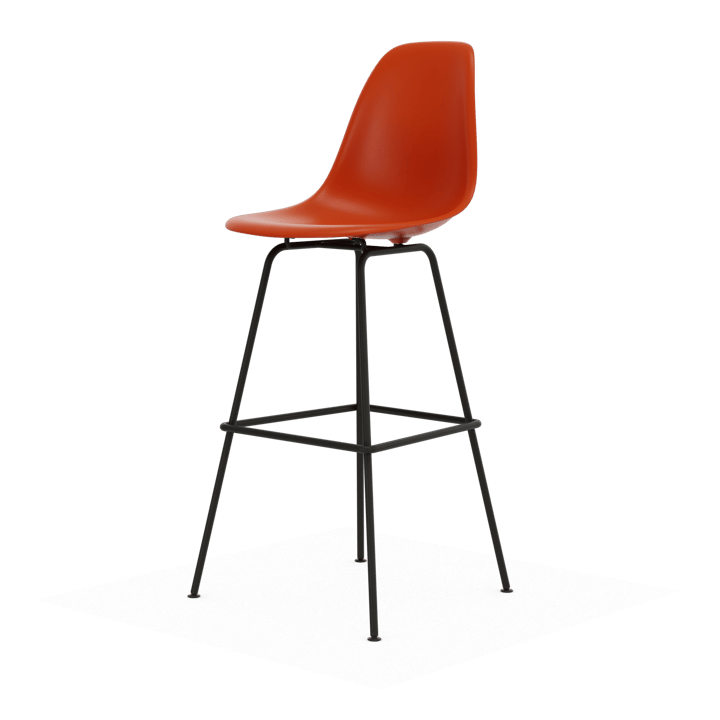 Eames Plastic Stool RE barstol - High Rust orange-black - Vitra