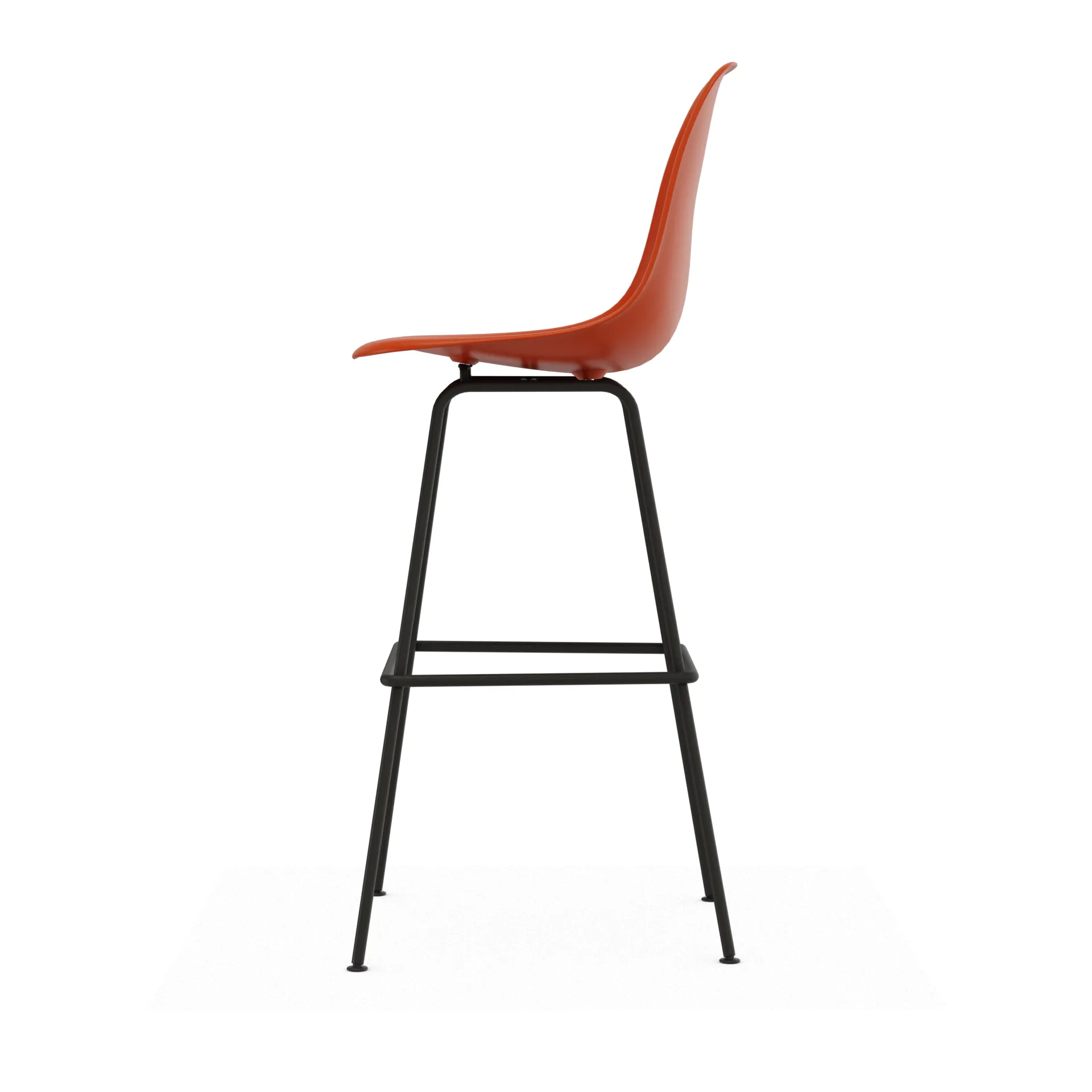 Eames Plastic Stool RE barstol, High Rust orange-black Vitra
