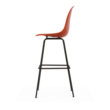 Eames Plastic Stool RE barstol - High Rust orange-black - Vitra