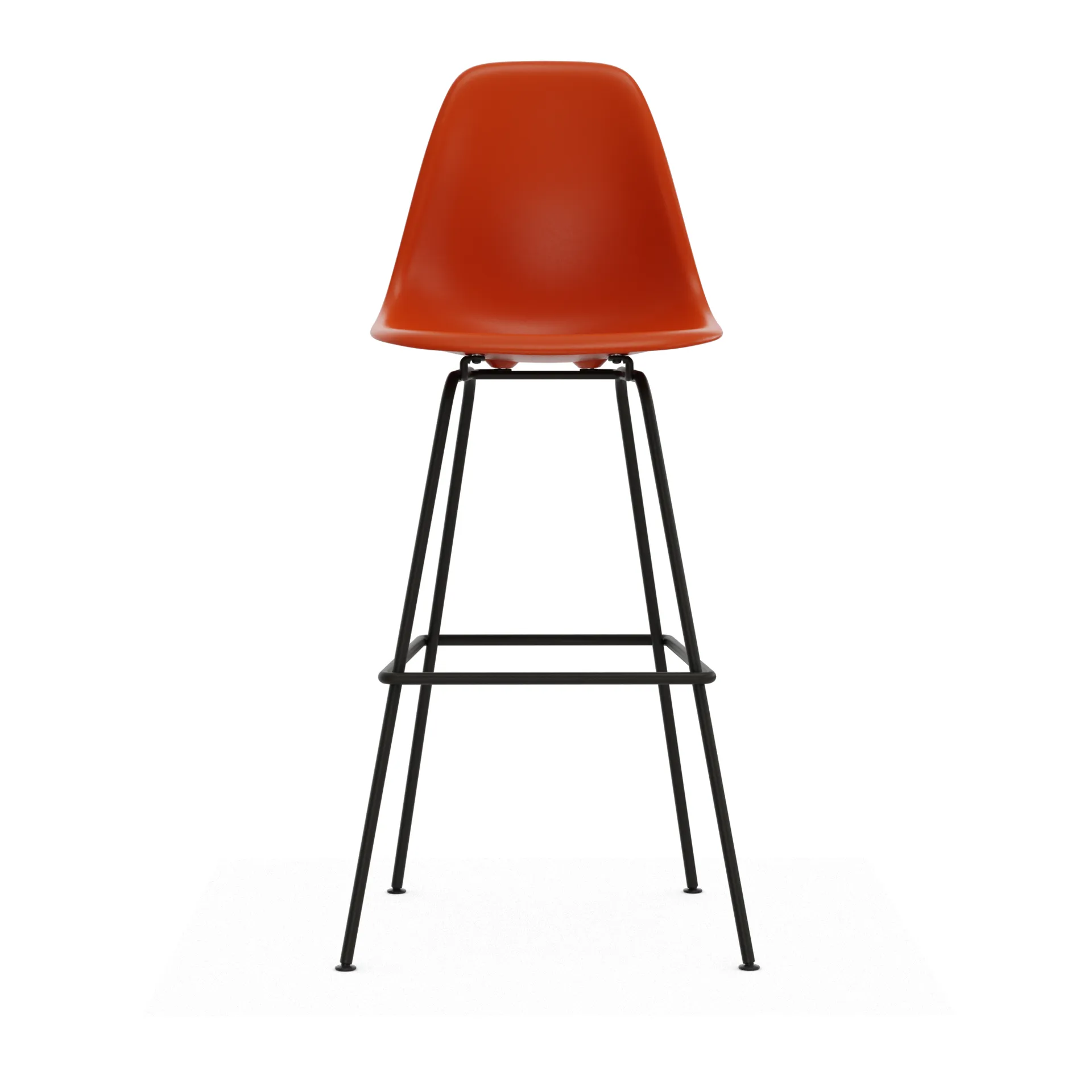 Eames Plastic Stool RE barstol, High Rust orange-black Vitra