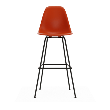Eames Plastic Stool RE barstol - High Rust orange-black - Vitra