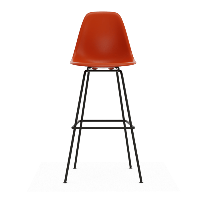 Eames Plastic Stool RE barstol, High Rust orange-black Vitra