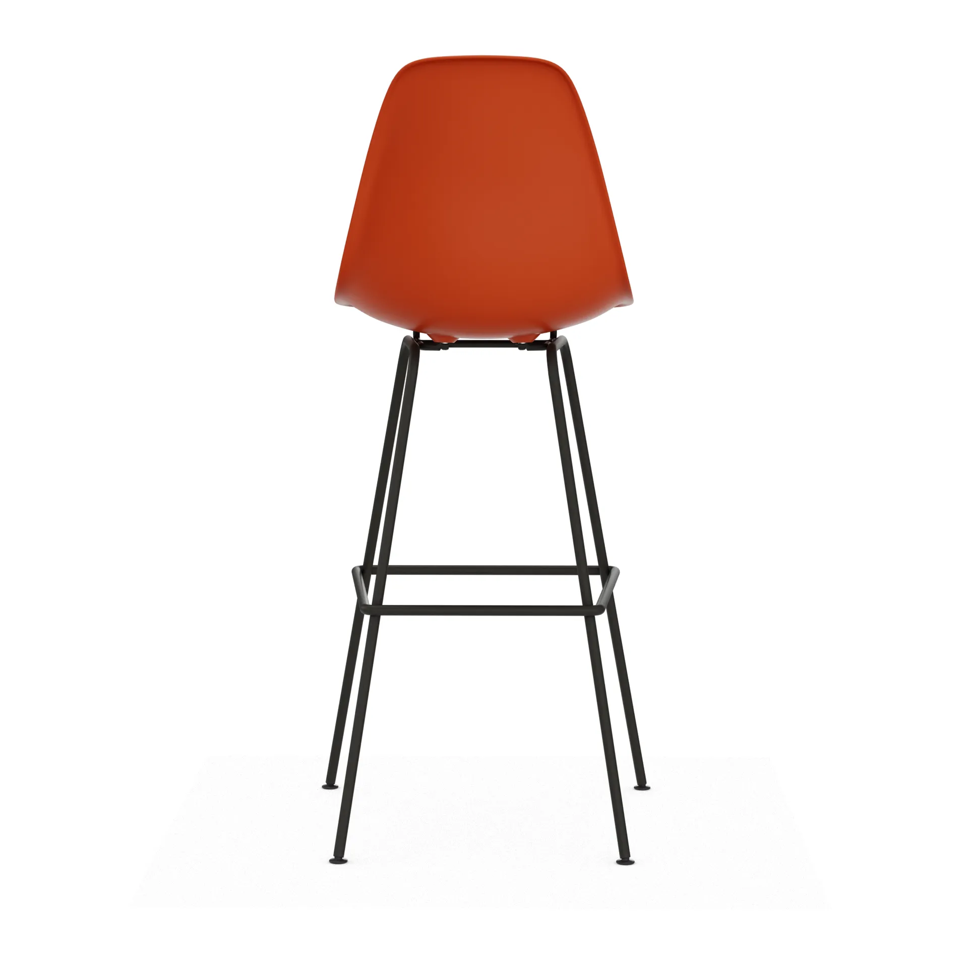 Eames Plastic Stool RE barstol, High Rust orange-black Vitra