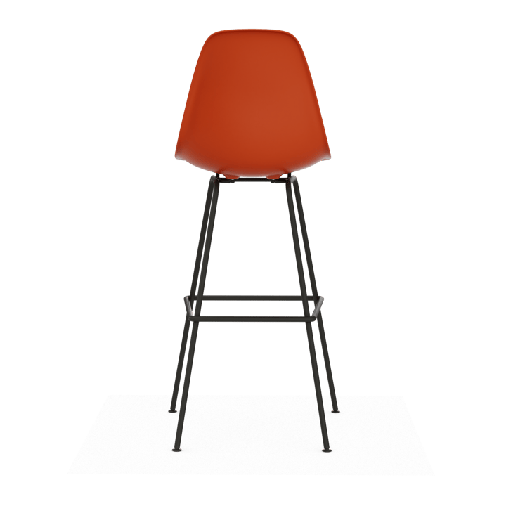 Eames Plastic Stool RE barstol, High Rust orange-black Vitra