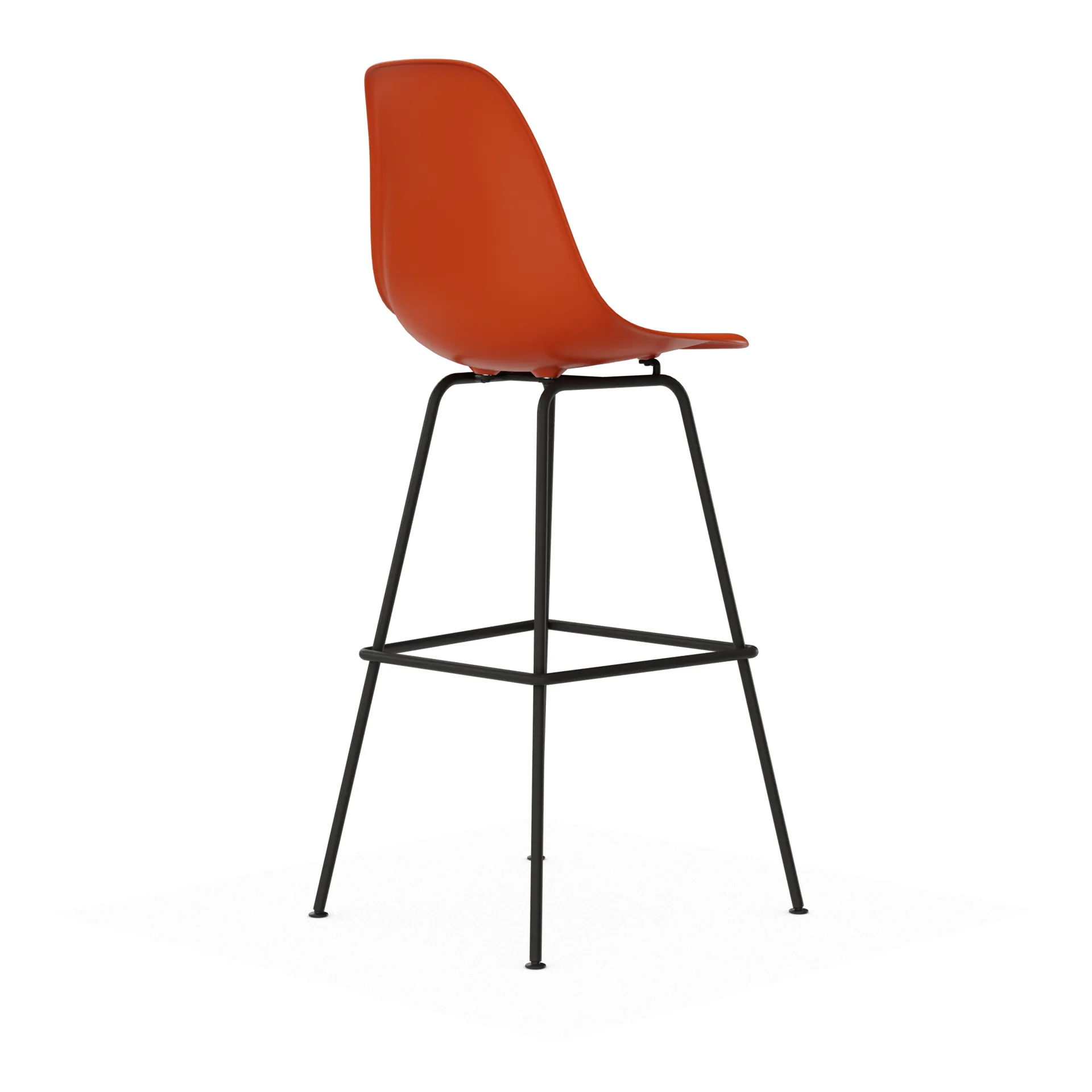 Eames Plastic Stool RE barstol, High Rust orange-black Vitra