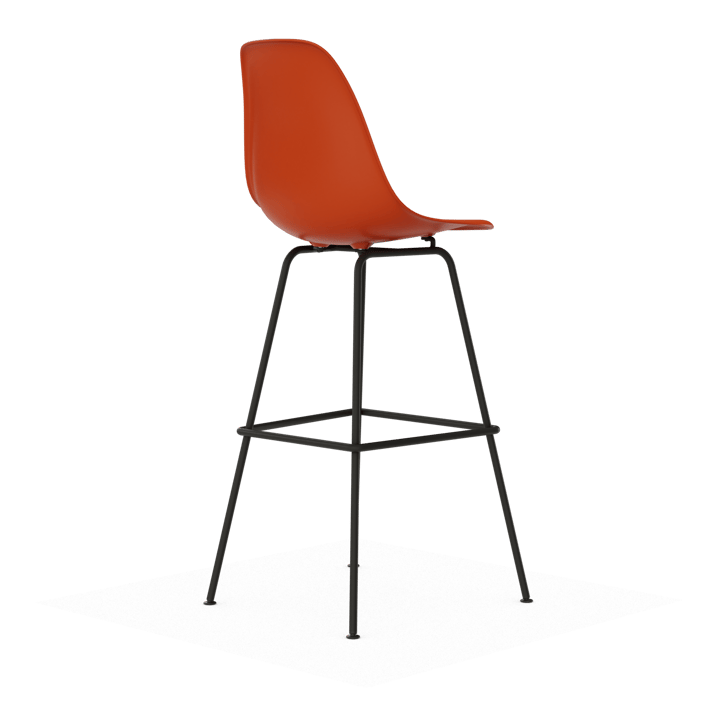Eames Plastic Stool RE barstol, High Rust orange-black Vitra