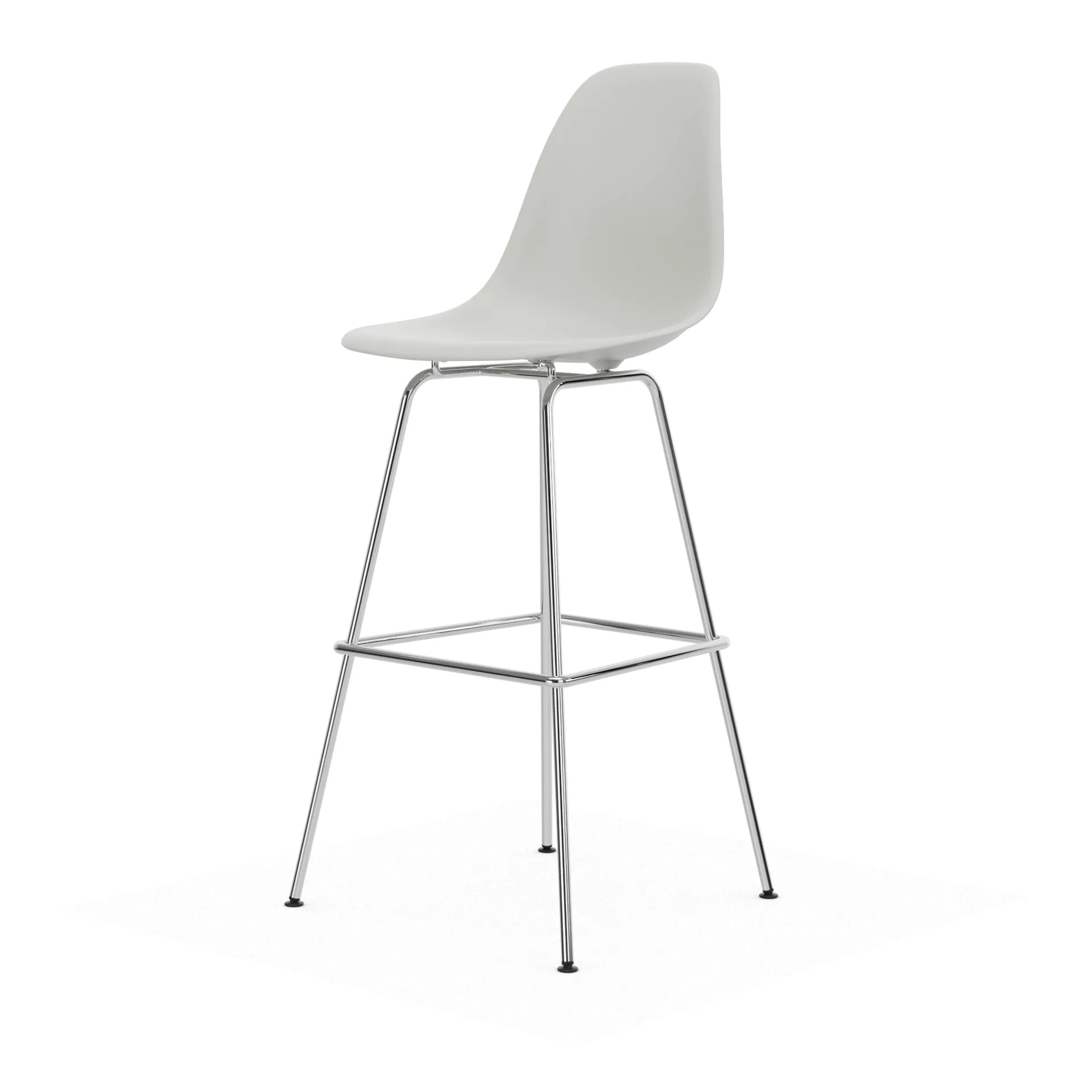 Eames Plastic Stool RE barstol, High White-chrome Vitra