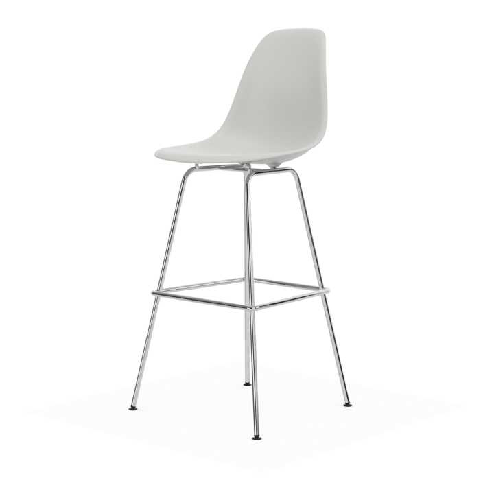 Eames Plastic Stool RE barstol, High White-chrome Vitra