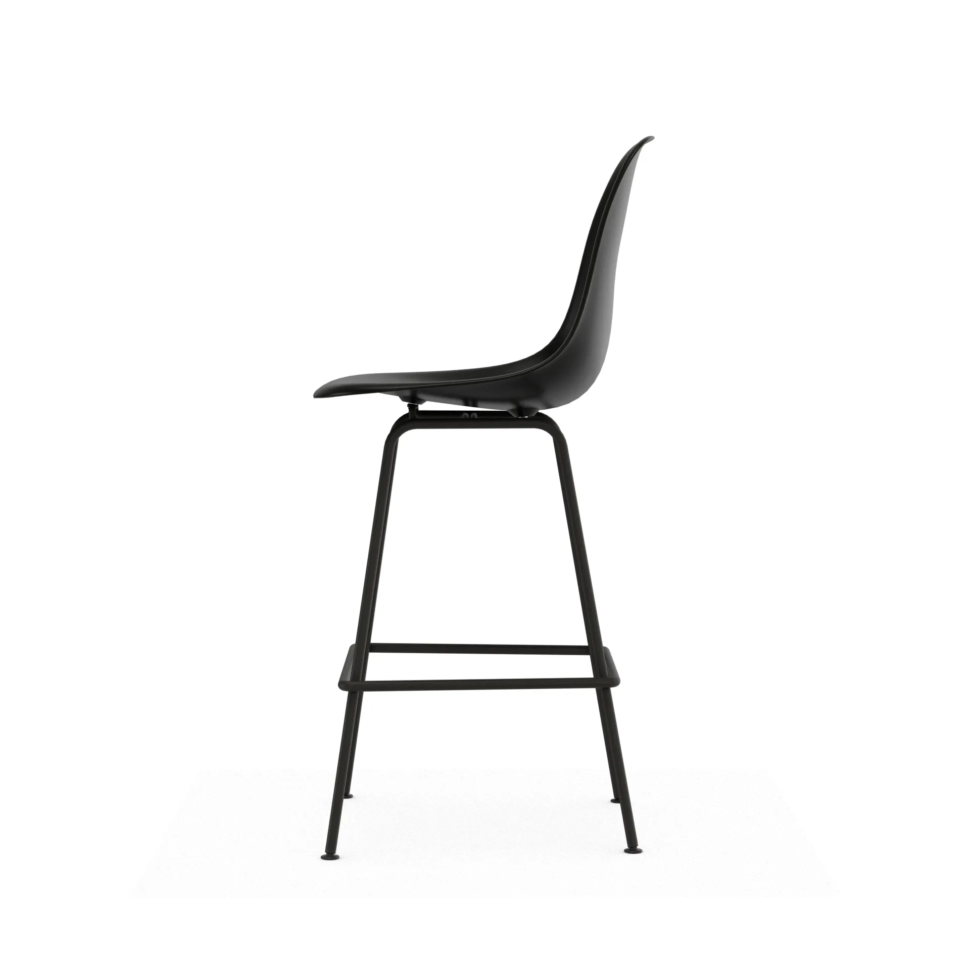 Eames Plastic Stool RE barstol, Medium Black-black Vitra
