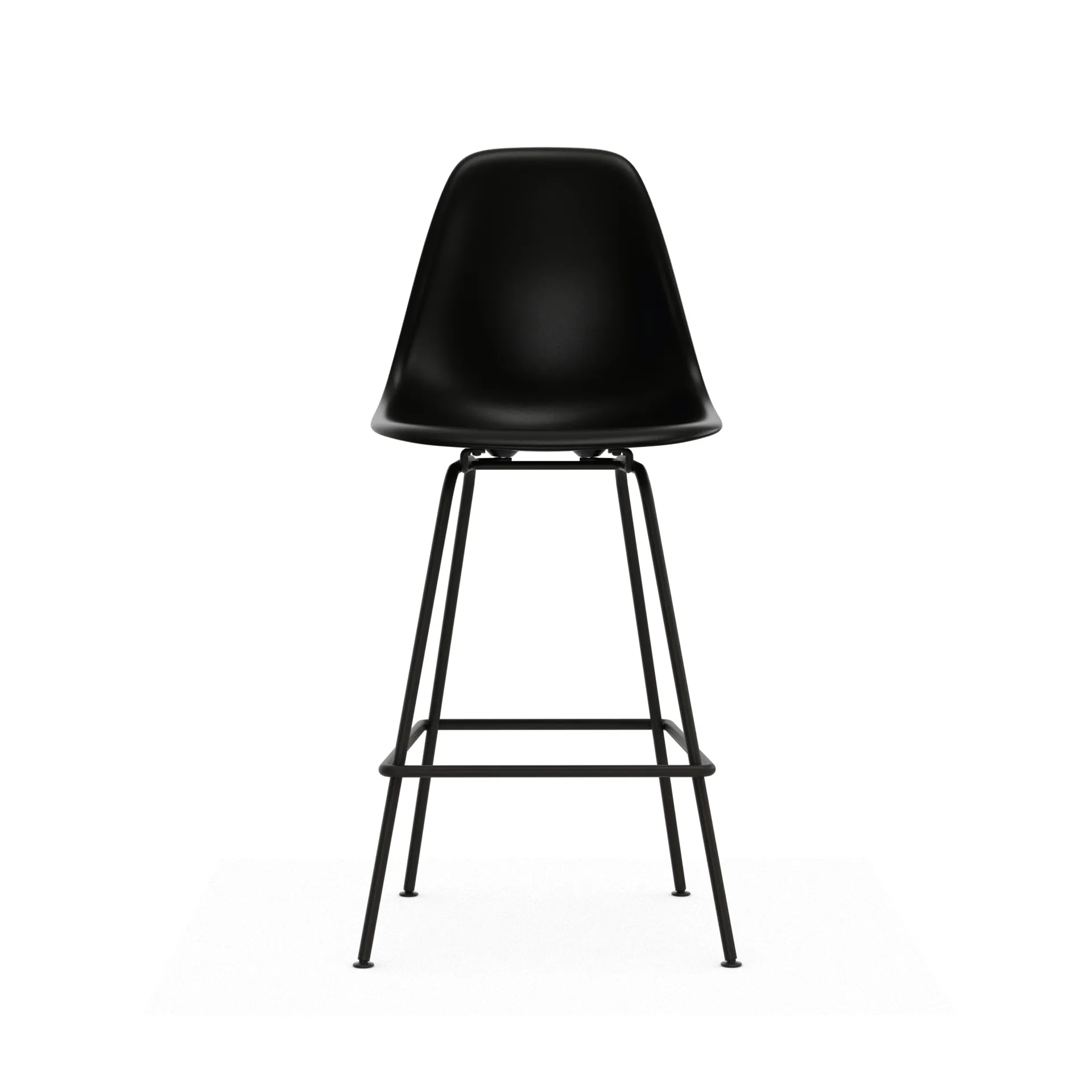Eames Plastic Stool RE barstol, Medium Black-black Vitra
