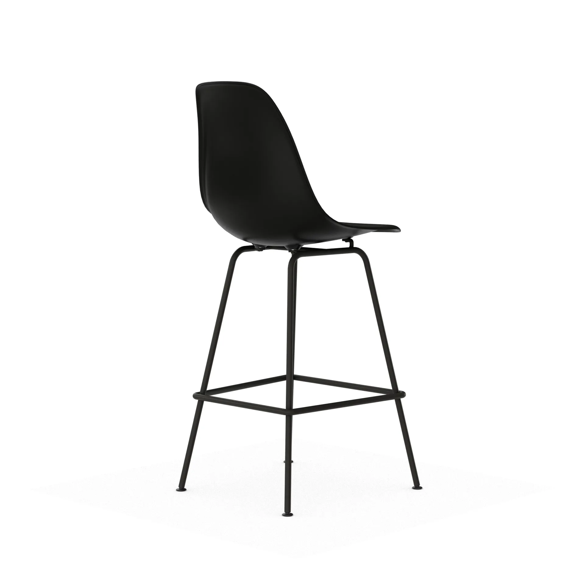 Eames Plastic Stool RE barstol, Medium Black-black Vitra