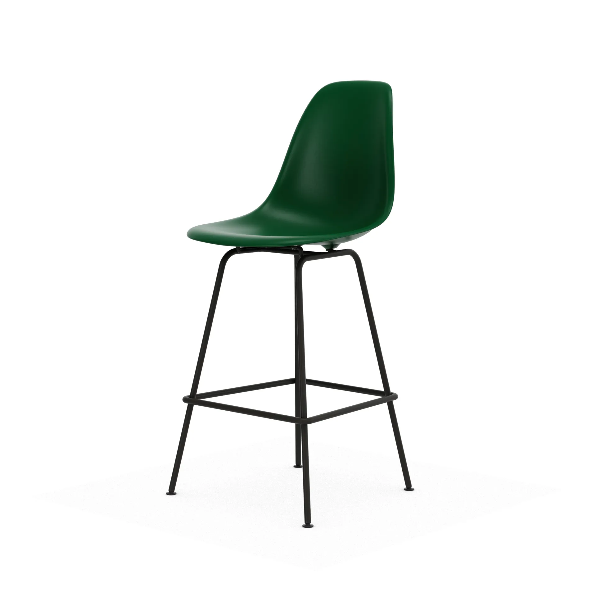 Eames Plastic Stool RE barstol, Medium Emerald green-black Vitra