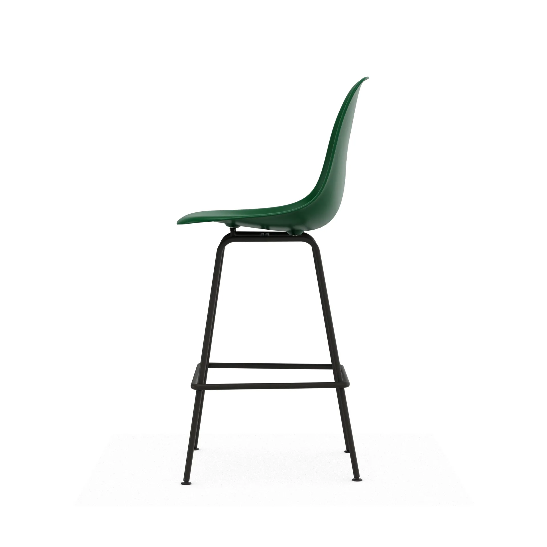 Eames Plastic Stool RE barstol, Medium Emerald green-black Vitra
