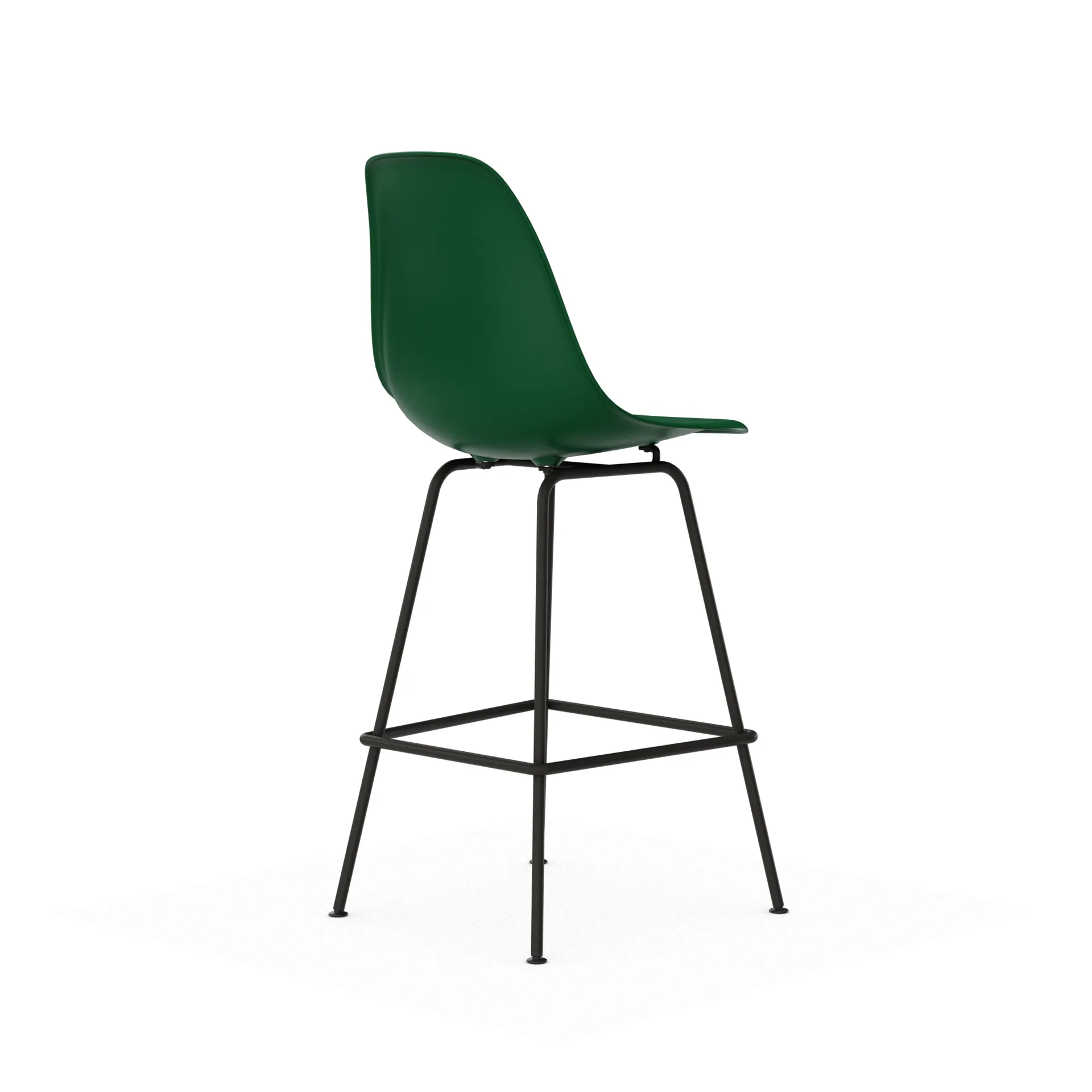 Eames Plastic Stool RE barstol, Medium Emerald green-black Vitra