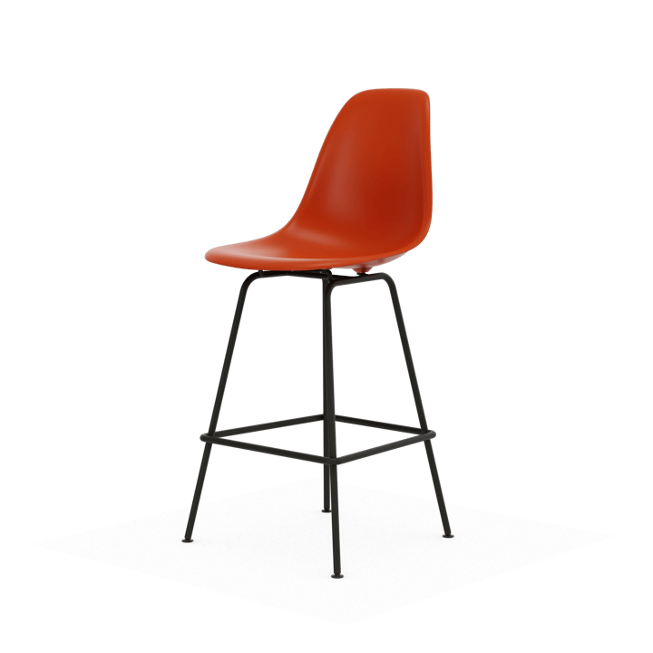 Eames Plastic Stool RE barstol - Medium Rust orange-black - Vitra