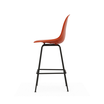 Eames Plastic Stool RE barstol - Medium Rust orange-black - Vitra