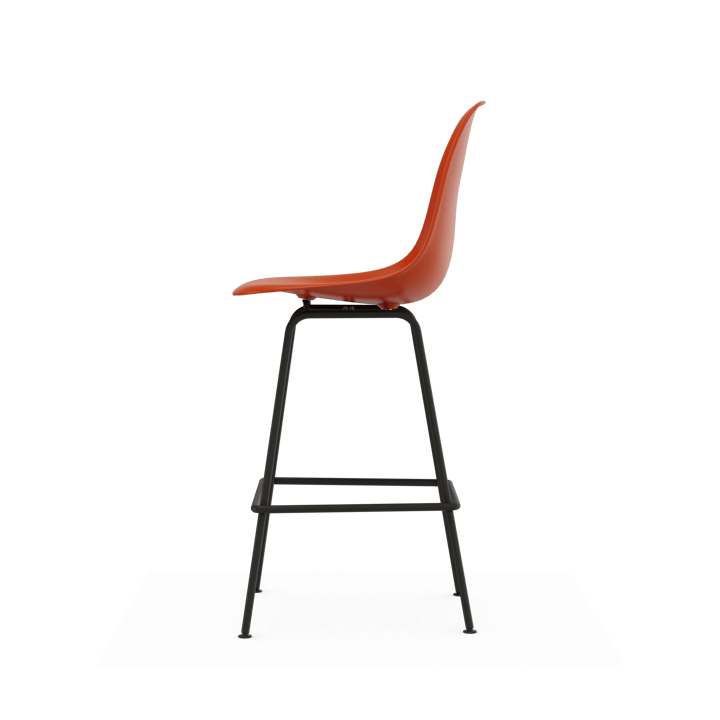 Eames Plastic Stool RE barstol, Medium Rust orange-black Vitra