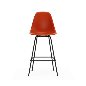 Eames Plastic Stool RE barstol - Medium Rust orange-black - Vitra