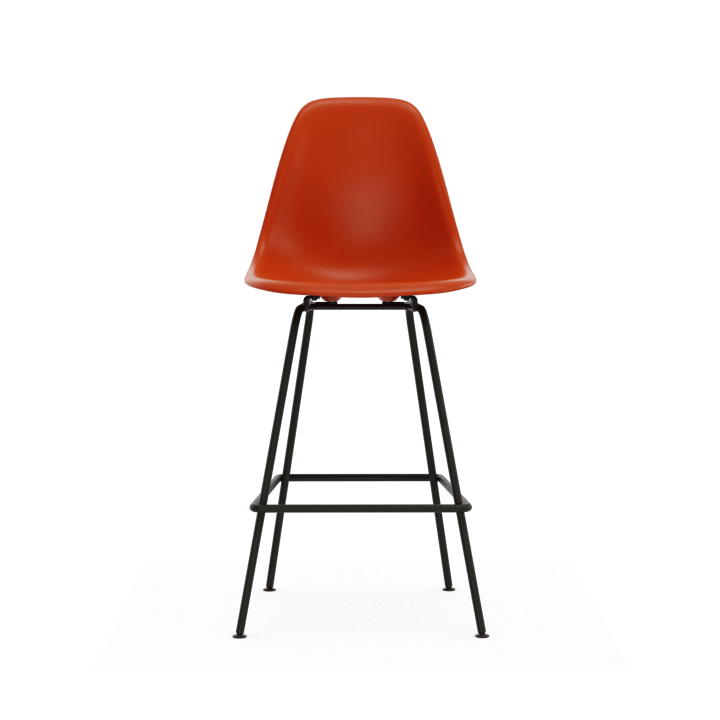 Eames Plastic Stool RE barstol, Medium Rust orange-black Vitra