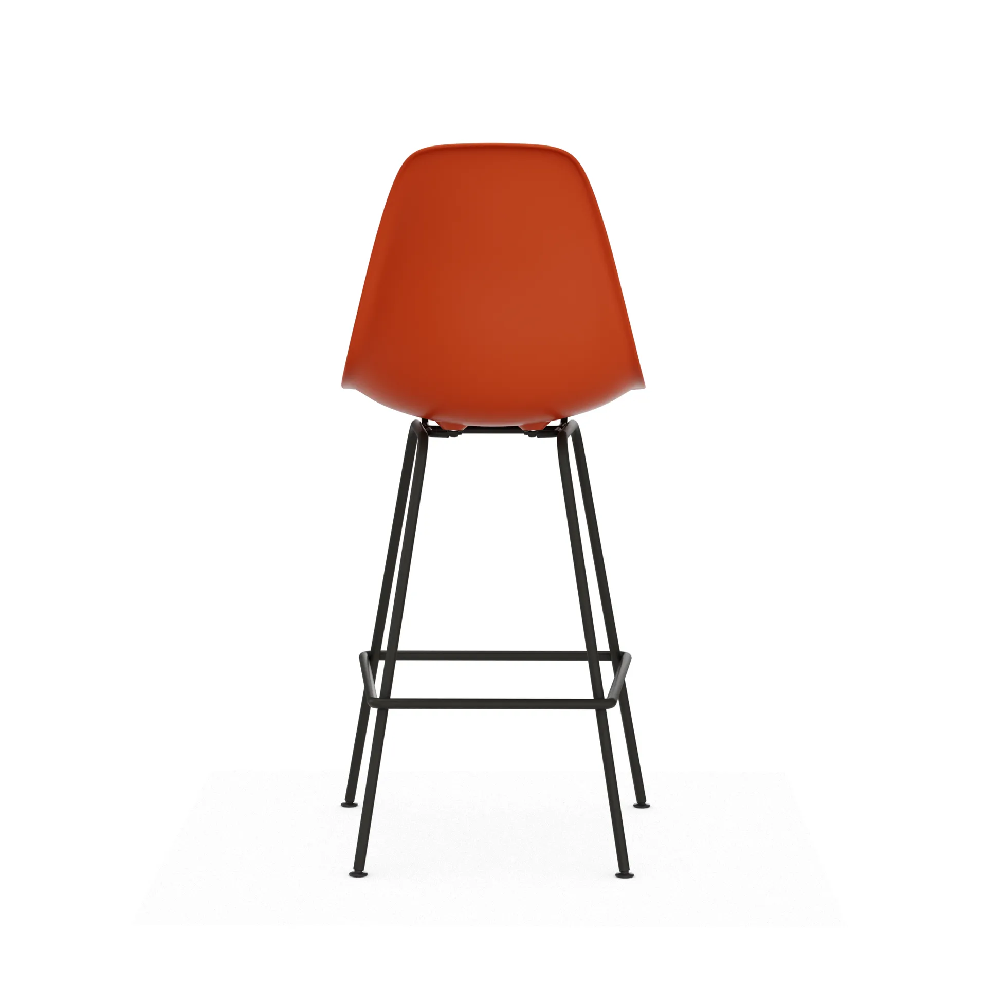 Eames Plastic Stool RE barstol, Medium Rust orange-black Vitra