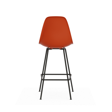 Eames Plastic Stool RE barstol - Medium Rust orange-black - Vitra