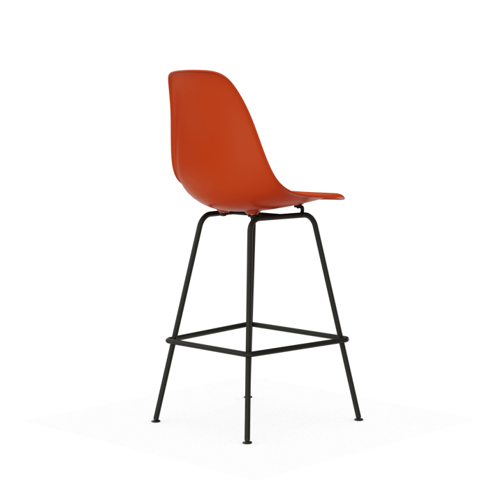 Eames Plastic Stool RE barstol, Medium Rust orange-black Vitra