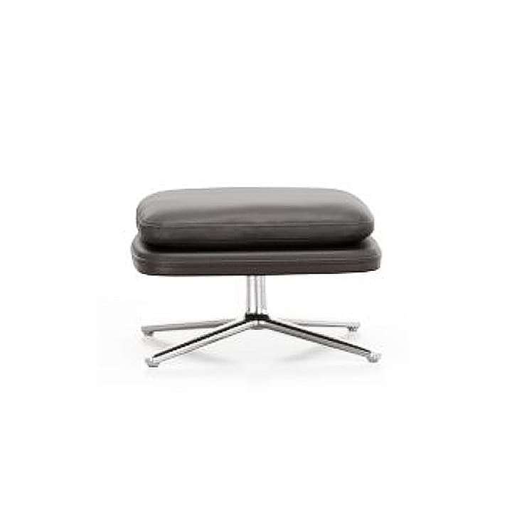 Grand Relax fotskammel Leather premium F - 68 chocolate-aluminium - Vitra