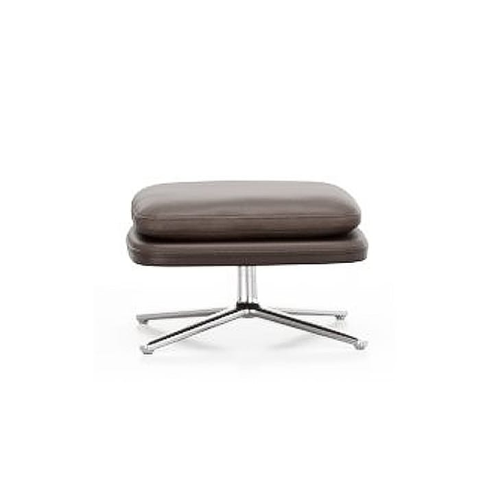Grand Relax fotskammel Leather premium F - 69 marron-Aluminium - Vitra