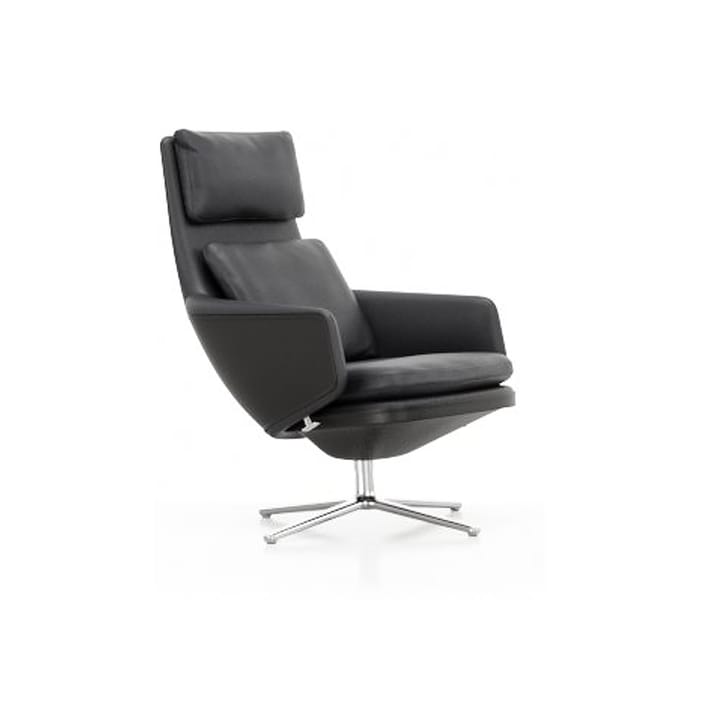 Grand Relax lenestol Leather premium F - 66 nero-aluminium - Vitra