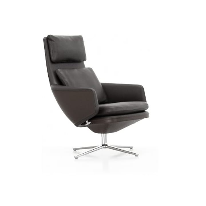 Grand Relax lenestol Leather premium F - 68 chocolate-aluminium - Vitra