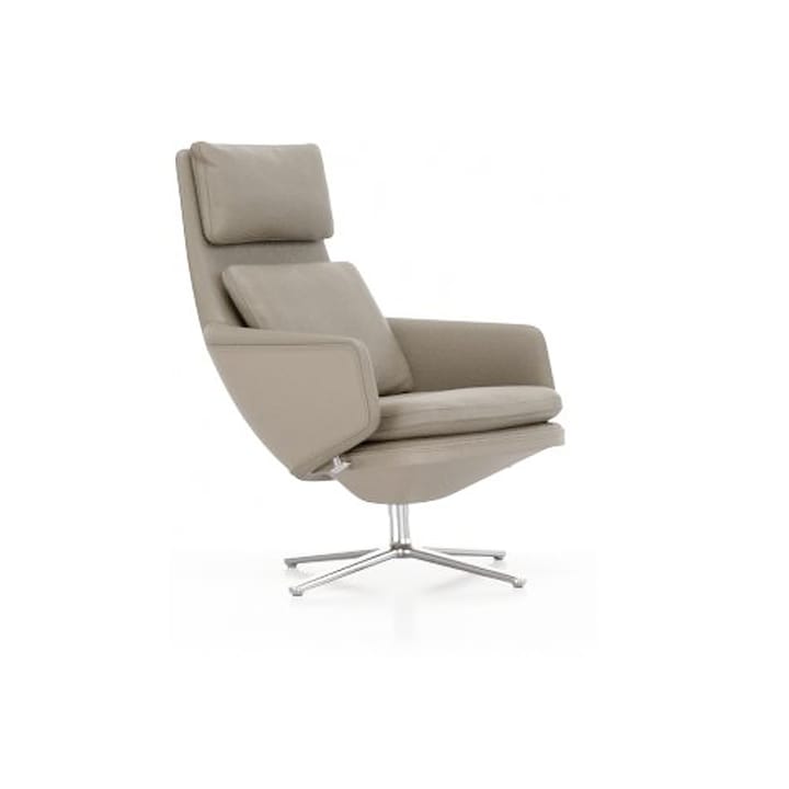 Grand Relax lenestol Leather premium F - 71 sand-aluminium - Vitra