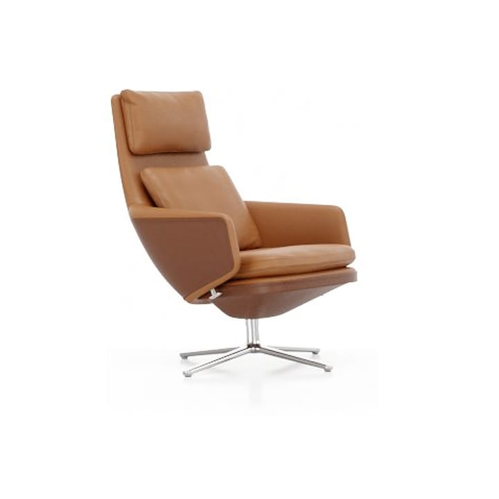 Grand Relax lenestol Leather premium F - 97 cognac-aluminium - Vitra