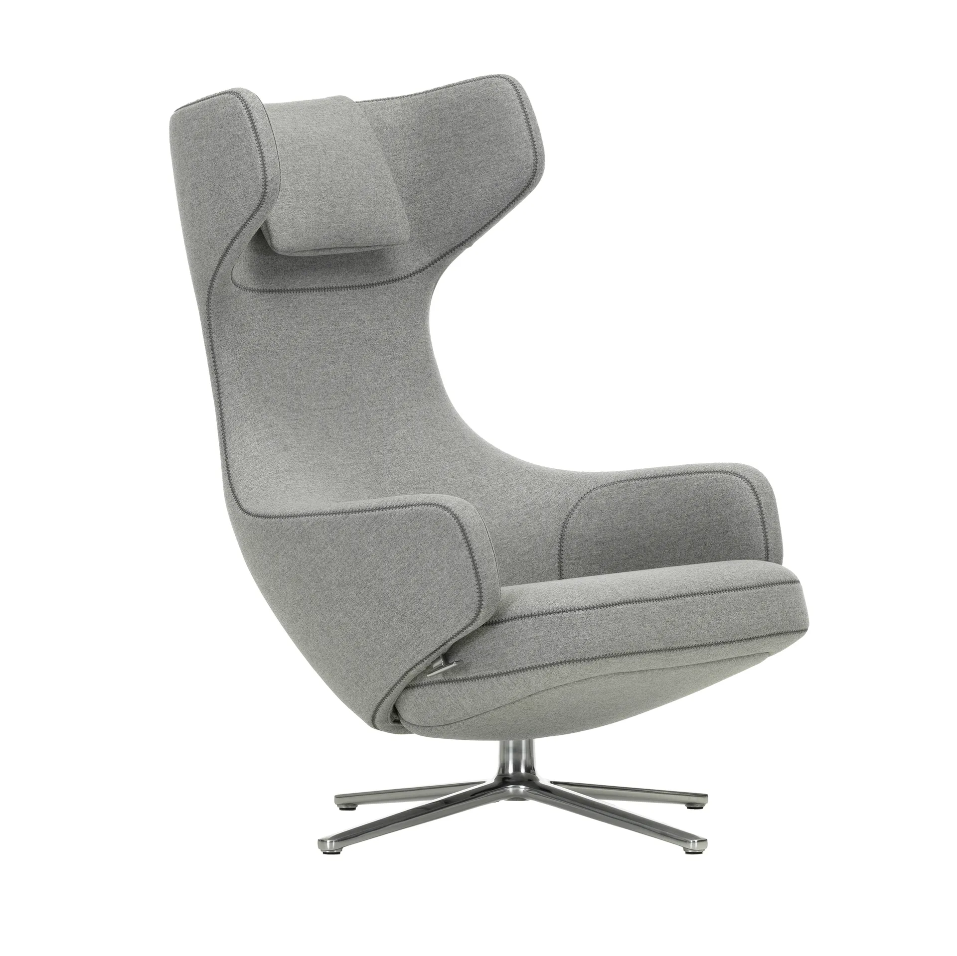 Grand repos lenestol aluminiumsramme, Cosy 2 pebble grey Vitra